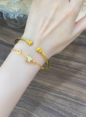 古法传承金包银南瓜开口手镯