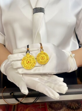 古法足金包银吊坠项链