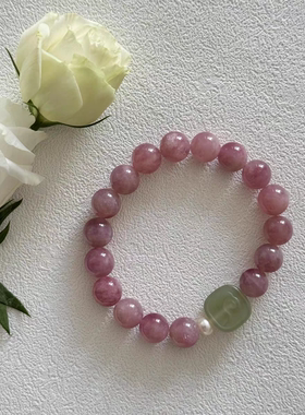 普陀山紫马粉水晶手串