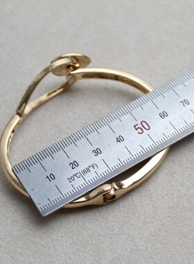 轻奢小众金色镶钻开口手镯女