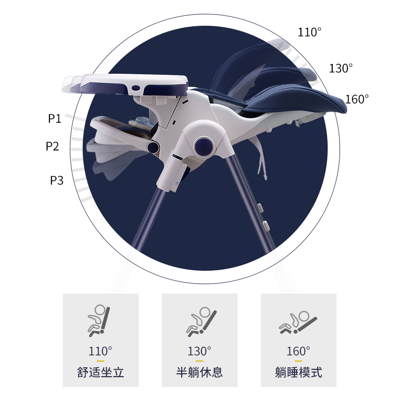 芭迪宝贝餐椅婴儿童餐桌座椅多功能便携式可折叠宝宝家用学坐椅子-图3
