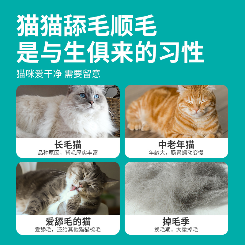 【U先】化毛球片猫草片消化吐毛球猫咪用化猫片华畜营养维生素 - 图0