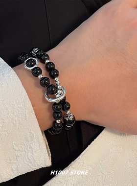 墨屿冰川手作双层琉璃串珠男款手串女手链情侣款原创新中式手饰品