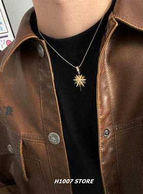 美式小众项链集合高级感男款项链女恶魔之眼锁骨链毛衣链 Vintage