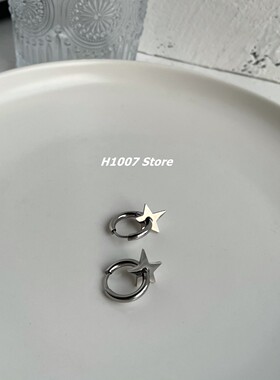 钛钢吊坠黑色情侣嘻哈风耳环