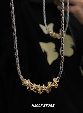 ins小众设计金银撞色项链