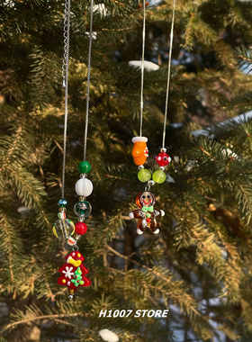 姜饼人圣诞树男项链女秋冬氛围感锁骨链小众设计感圣诞节情侣饰品