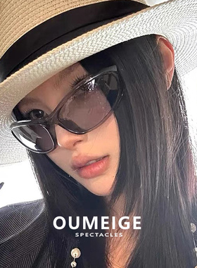 发箍浅灰色墨镜女2026新款高级感防紫外线太阳镜男超轻潮可配近视