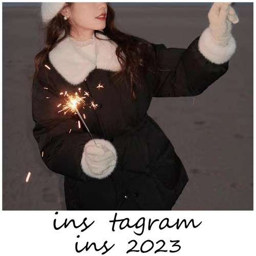 雪宝3.0 仿貂毛领外套小个子短款超好看收腰羽绒服女 - 图1