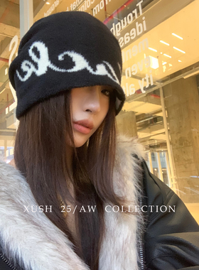 大头围加厚帽子女秋冬保暖护耳堆堆帽百搭显脸小针织帽包头冷帽潮