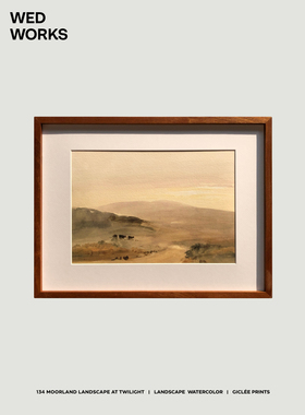 玄关客厅小众中古日出水彩风景画
