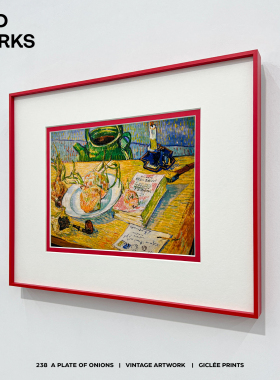 WED WORKS 中古包豪斯多巴胺红色高级感客厅餐厅氛围感装饰画挂画