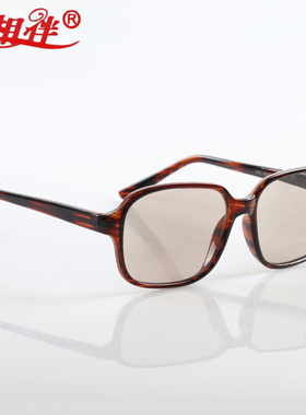 正品水晶男款茶色养目水晶石眼镜