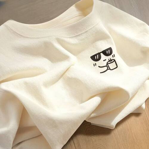 短袖男2025夏季新款重磅潮流宽松休闲版t恤男士大码白色ins半袖 - 图3