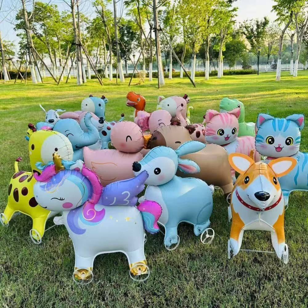 卡通动物走路拉车充气球造型DIY可爱小象独角兽恐龙兔子装饰配件,淘宝优惠券,粉丝福利购,淘宝优惠卷