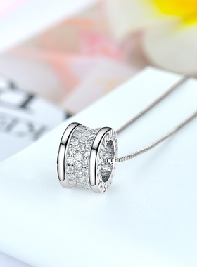 卓蝶珠宝纯银镀银满钻女镶嵌吊坠