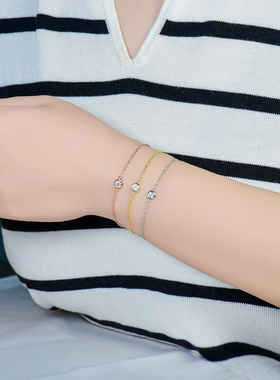 卓蝶珠宝纯银防过敏莫桑钻手链女