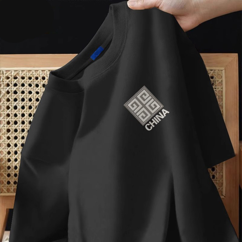 中国风短袖t恤男士夏季新款潮流印花体恤男装长袖T恤打底衫清仓价