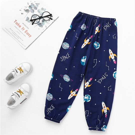 Thin pure cotton casual spring and summer baby loose anti-mosquito pants