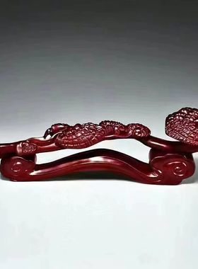 黑檀木雕刻灵芝如意摆件工艺品家