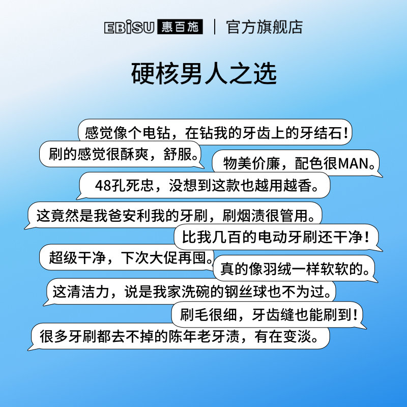 惠百施男士专用中硬毛宽头牙刷螺旋去渍清洁成人去烟渍家庭套装 - 图3