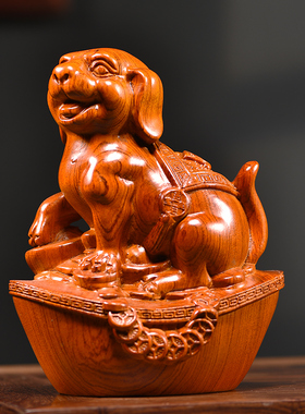 实木雕十二生肖摆件木质鼠牛虎兔龙蛇马羊猴鸡狗猪客厅家居工艺品