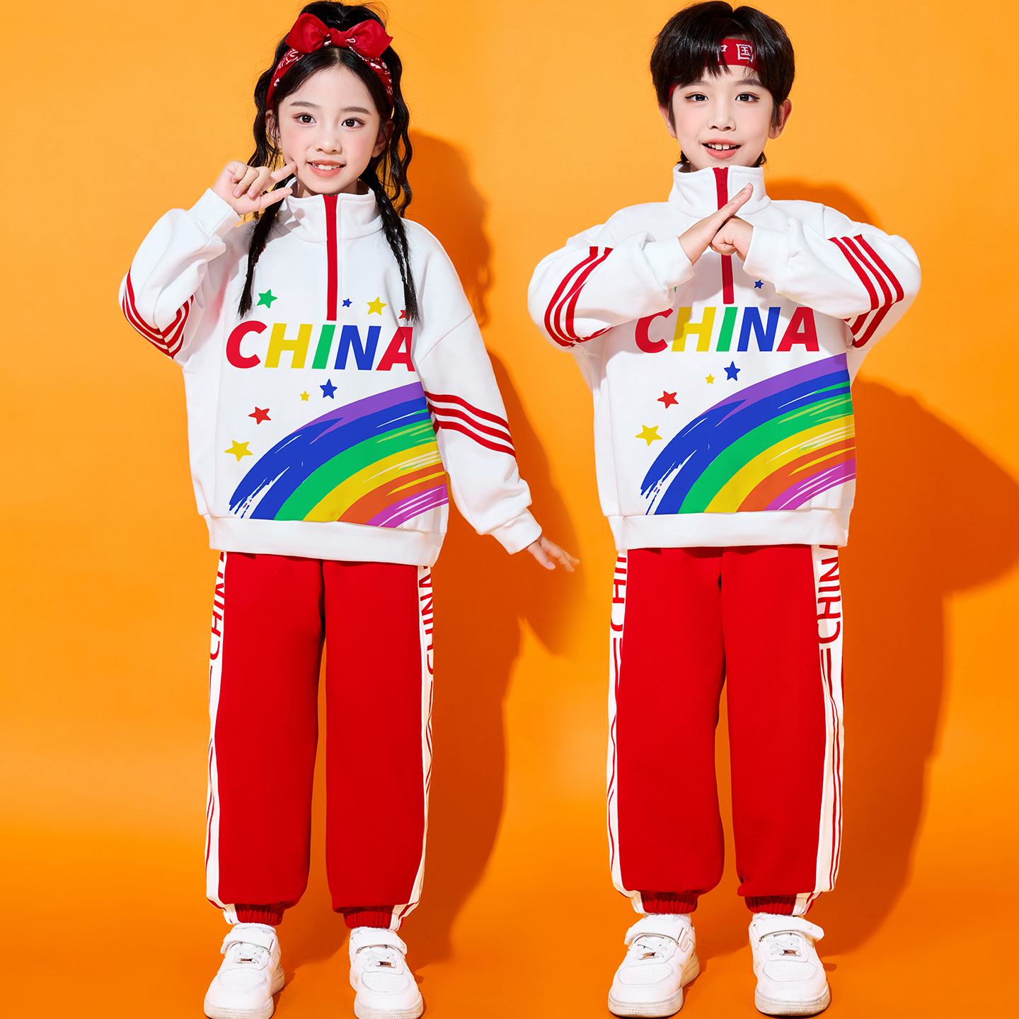 儿童演出服幼儿园舞蹈服元旦表演服小学生啦啦队运动会开幕式服装 - 图1