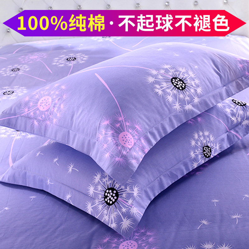 枕套 包邮一对装 纯棉全棉单人学生简约成人卡通 枕头套40x60