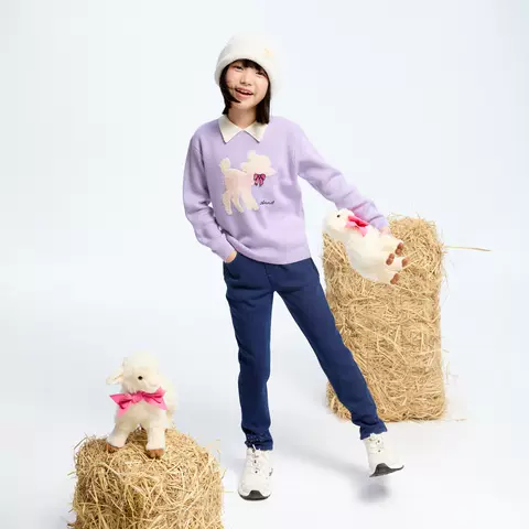 【商场同款】安奈儿童装女童针织牛仔裤冬加绒AG446814 图片 4