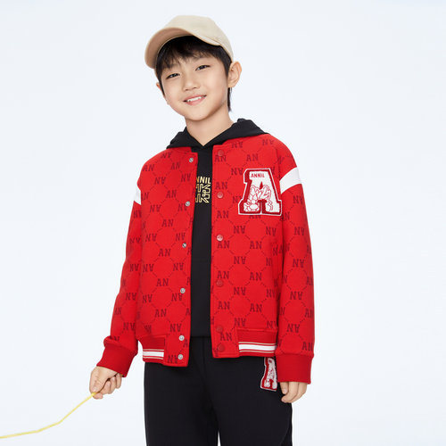 【商场同款】安奈儿童装男童外套秋棒球服AB415501 - 图1