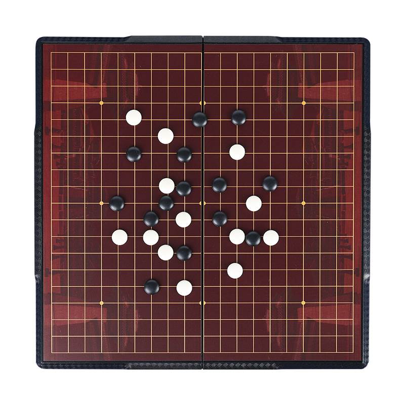 五子棋围棋带磁性儿童初学套装折叠便携益智小学生象棋二合一棋盘-图3