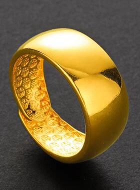 合金戒指 经典古法大光面百福戒指简约百搭时尚实心亮面