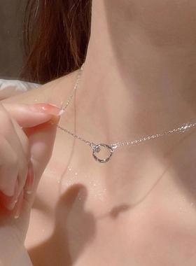 合金项链 简约莫比乌斯环轻奢时尚小众设计感简约项链冷淡风百搭