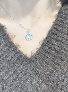 合金项链 简约海洋之心项链轻奢小众ins气质高级感百搭灵动时尚