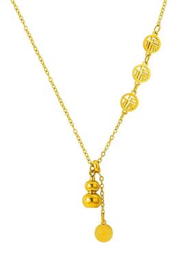 合金项链 小香风灵动法式时髦简约氛围感福字吉祥如意葫芦项链