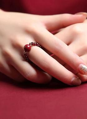 非金属亚克力戒指 女款戒指转运珠diy弹力绳款情侣指环手工气质