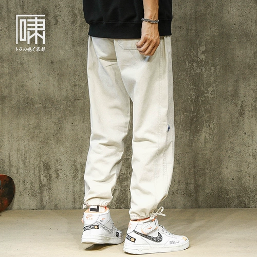 Значок, японские штаны, услуга «вышивка логотипа», свободный крой