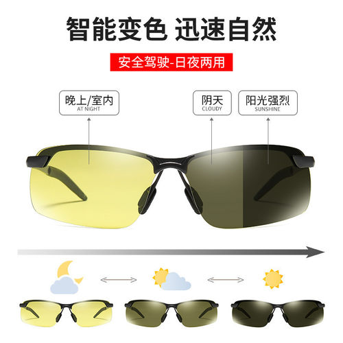 变色偏光太阳镜男夜间驾驶镜开车专用眼镜钓鱼看漂日夜两用墨镜潮 - 图3