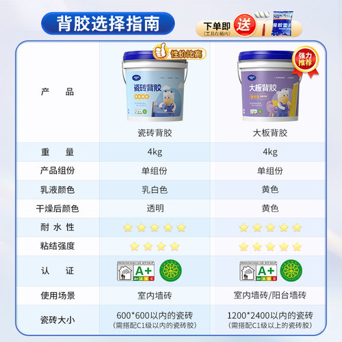 牛元瓷砖背胶墙地砖渗透粘结玻化砖瓷砖胶强力砂浆粘合背涂胶 - 图1