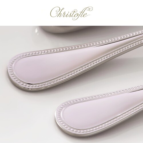 CHRISTOFLE 昆庭 Perles珍缘不锈钢正餐甜品刀叉餐勺家用送礼 - 图1