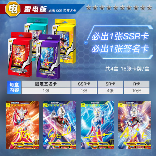 卡游奥特曼卡片雷鸣雷光雷电雷霆版UR签名卡收集藏册满星金卡卡牌 - 图3