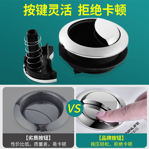 马桶水箱配件冲水按钮老式抽水坐便器按压器盖子按键开关大全通用 - 图1