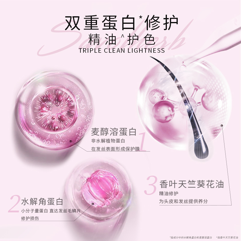 章华汉草小V领烫染洗发水修护受损改善干枯毛躁柔顺洗发露女500g
