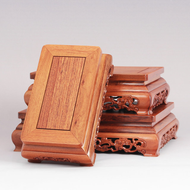 African rosewood ebony square table solid wood vase bonsai fish tank ornaments Buddha statue antique jade porcelain base