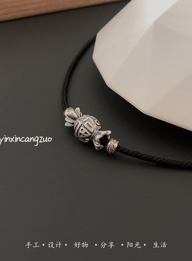 糖果原创复古3d银国风项链女生