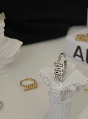 年份情侣钛钢小众戒指幸运数字