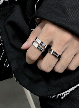 钛钢六边形几何螺母戒指