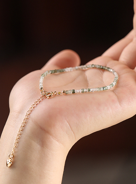 天然绿发晶招财转运珠手链