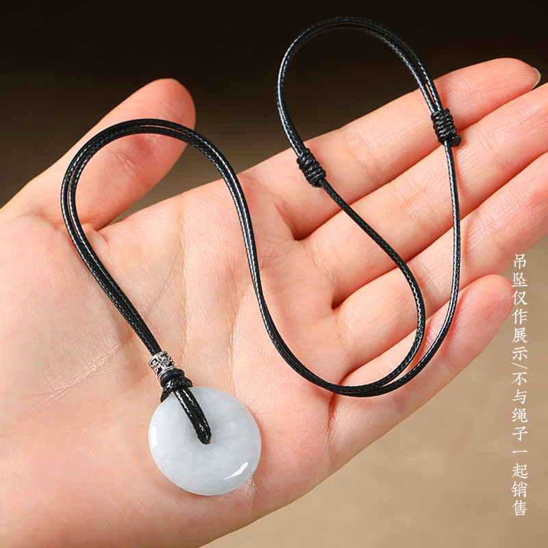 戒指挂绳黄金平安扣项链绳玉佩翡翠玉坠吊坠专用绳细皮绳挂脖绳子 - 图1