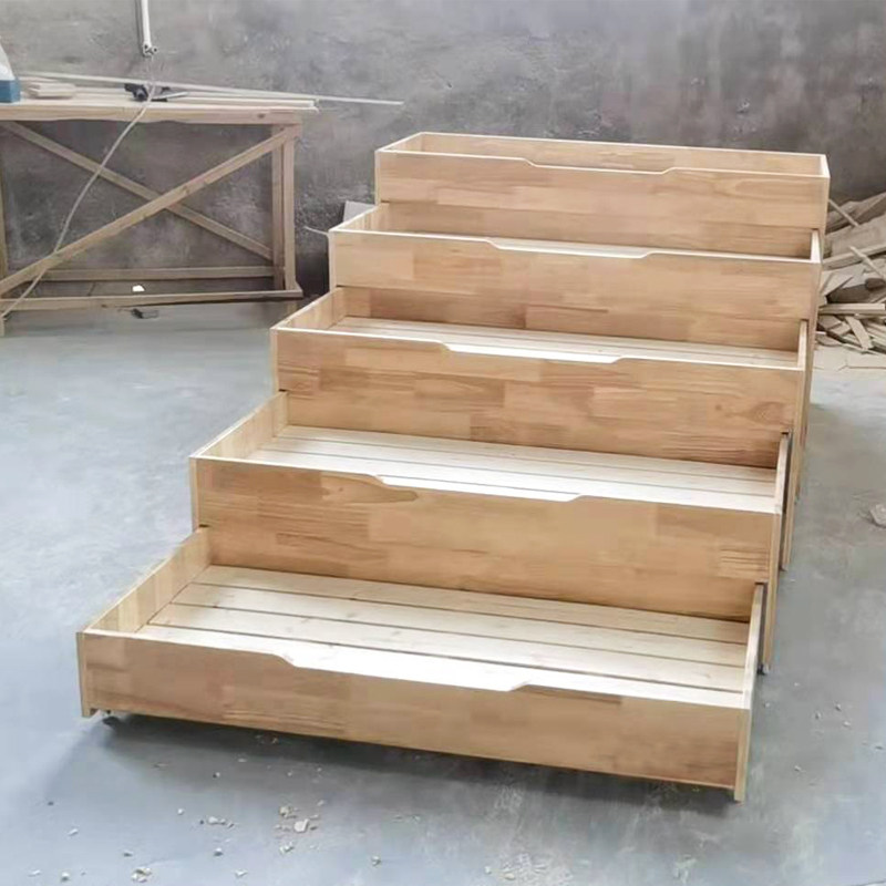 幼儿园推拉床多层实木床儿童四层五层午睡床橡木抽屉床宝宝上下床,淘宝优惠券,粉丝福利购,淘宝优惠卷